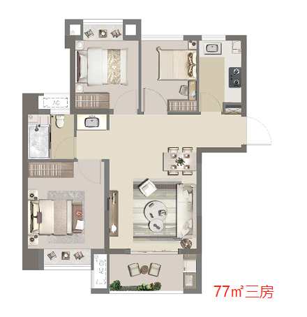 77平米户型图